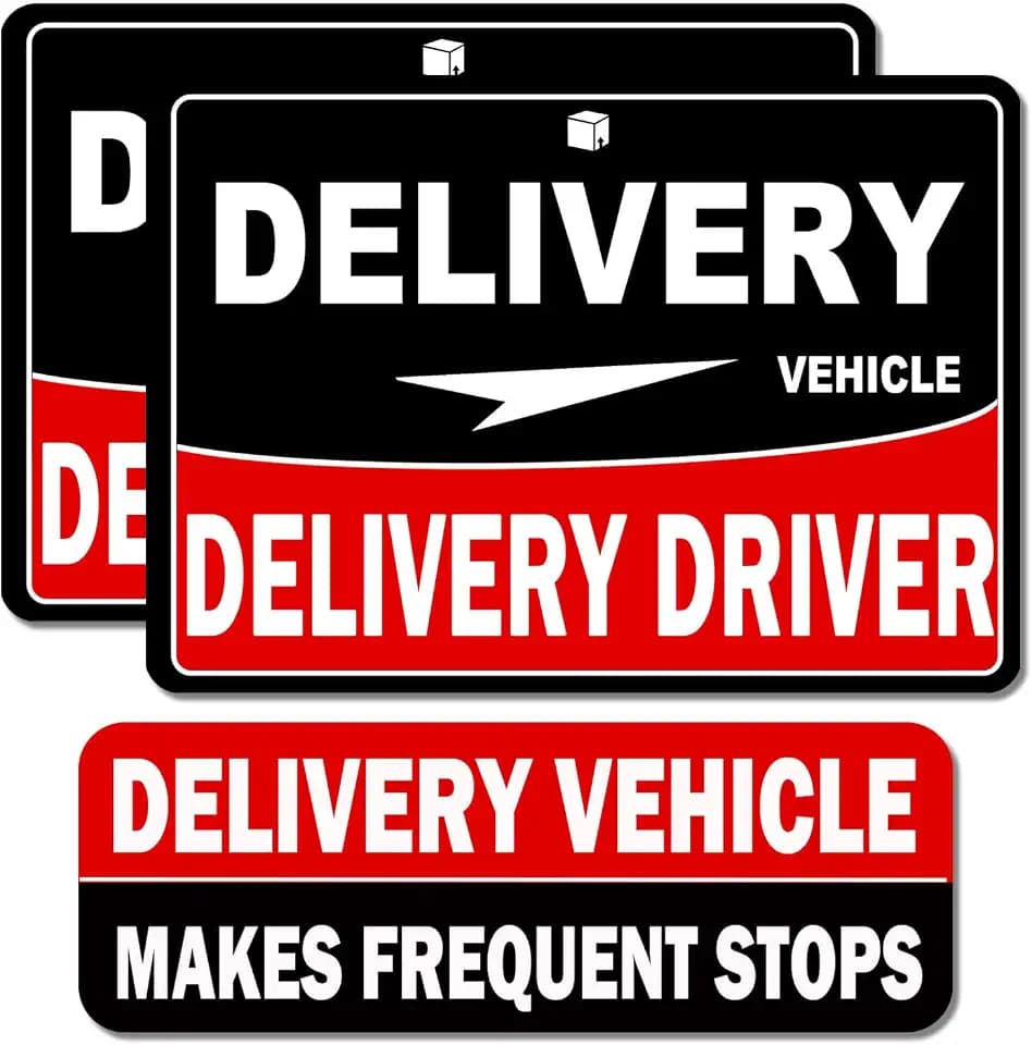 Delivery Driver Magnet for Car, Delivery Magnetic Car Door and Bumper Sign, High Reflective, Stronger Magnetic, Eye-Catching Design for Delivery.