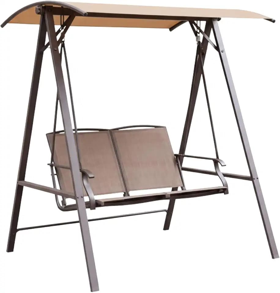 Garden Winds Durable 350 Replacement Canopy Top Compatible with Gardenline Two Person 2019 43537, 21636 Swing - Beige