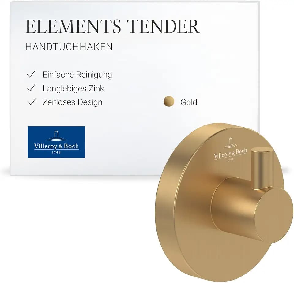 Villeroy & Boch Elements Tender Handtuchhaken, rund – Gold, gebürstet