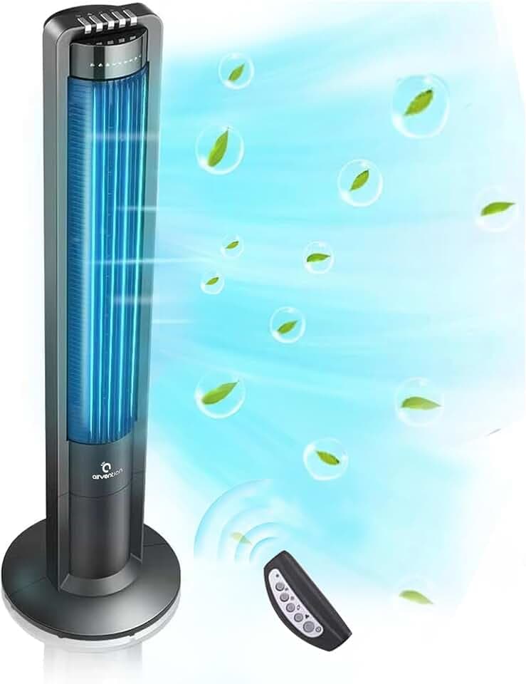 115° Oscillating Modern Tower Fan for Bedroom, 43'' Standing Fan with Remote, 7.5H Timer, 28dB Ultra Quiet Cooling Floor Fan for Home, Office or Bedroom, 3 Speeds, 3 Modes, X01A, Black