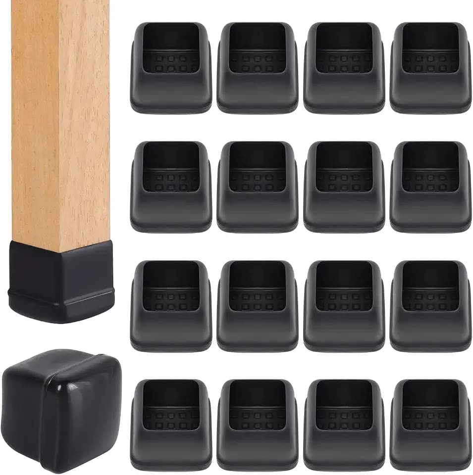 Ezprotekt 24Pcs Chair Leg Sliders for Carpet, Square Chair Glides for Rug
