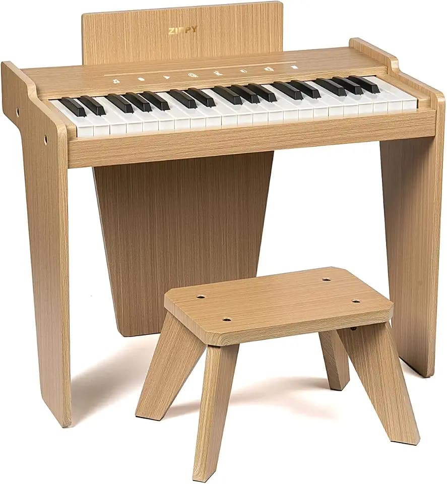 ZIPPY Kids Piano Keyboard, 37 Keys Digital Piano for Kids, Music Educational Instrument Toy, Wood Piano for 3+ Girls and Boys