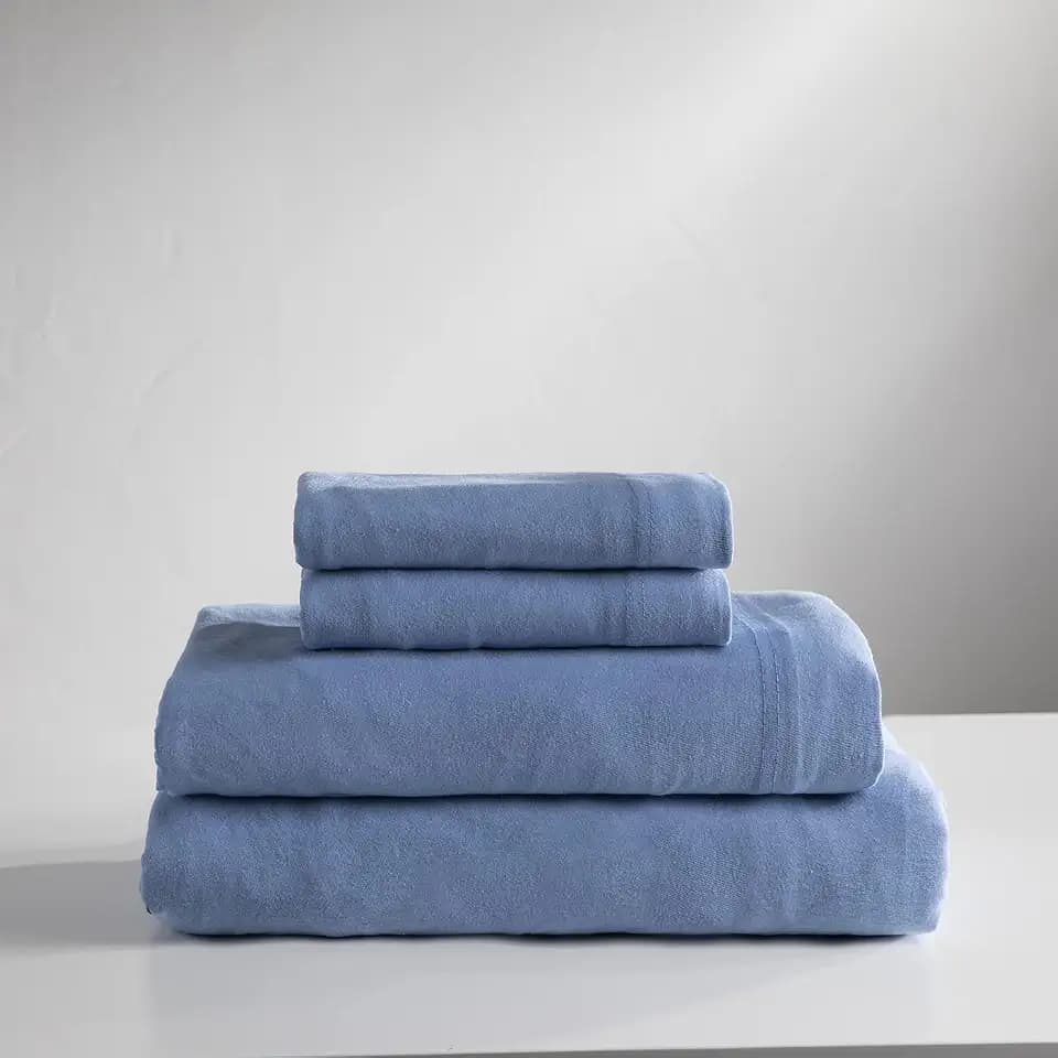 Baltic Linen Jersey Bettwäsche Cal King Blau 4-teilig