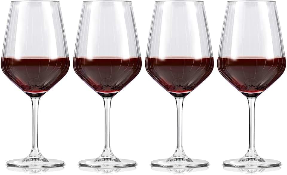 alpina Weingläser Rotwein - Weingläser Set 4 Teilig - Weinglas 50cl - Spülmaschinenfeste Rotweingläser - Wein Geschenk für Rotwein - Glas, Rot