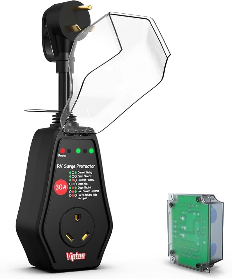 VIPTOO RV Surge Protector 30 Amp, 10000J, Circuit Analyzer, Extra Module