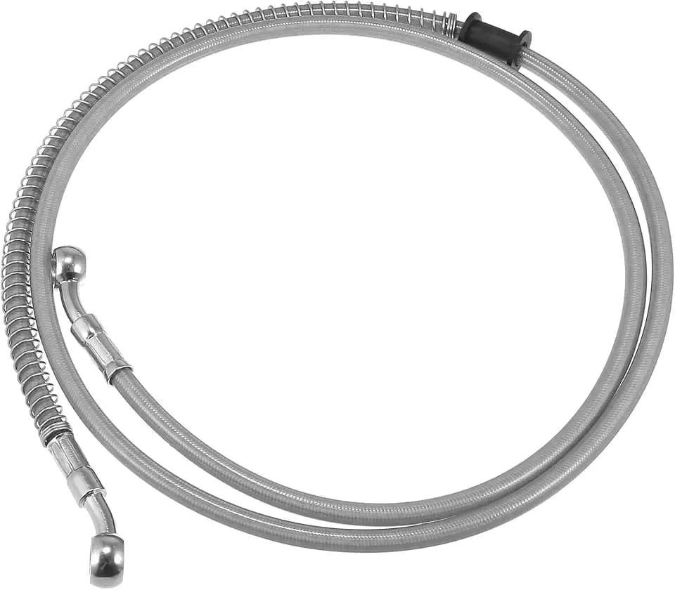 Motoforti 55.12" Length 10mm ID Motorcycle Hydraulic Brake Line Oil Hose Pipe Stainless Steel Braided Cable for ATV Motocross Sport Bikes Silver Tone