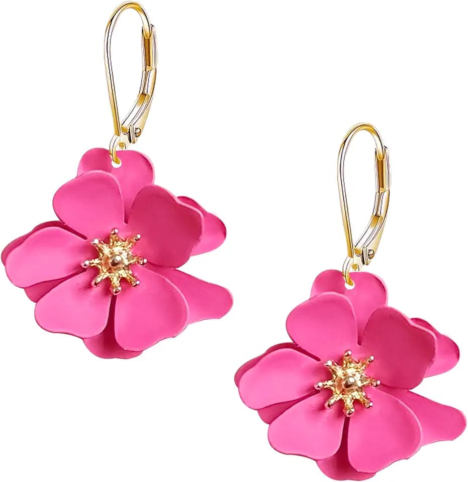 Minimalist Matte Flower Earrings for Women Lightweight Bohemian Spray Painted Floral Earrings Everyday Wear Party Jewelry