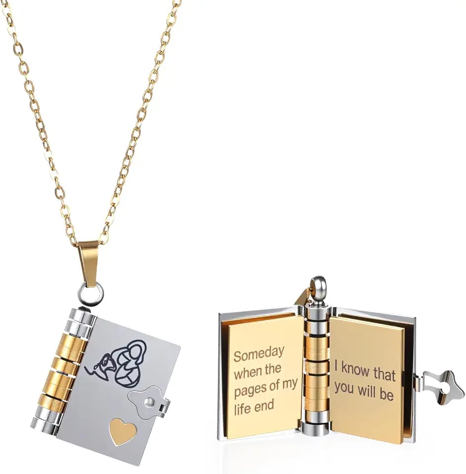 The Most Beautiful Chapter Book Necklace,Personalized Granddaughters Necklaces Gift, Granddaughter Gifts from Grandma