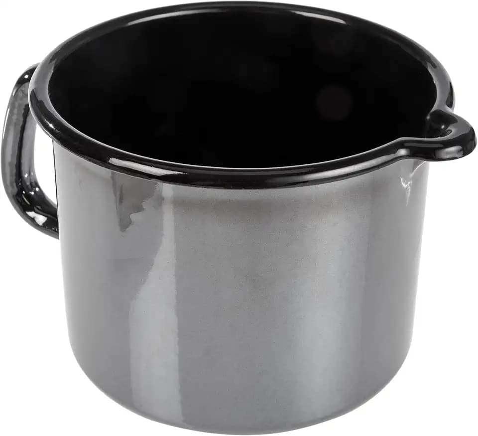 GSW 255141 Profi-Black-Star Milchtopf, Emaille, schwarz, 14 cm