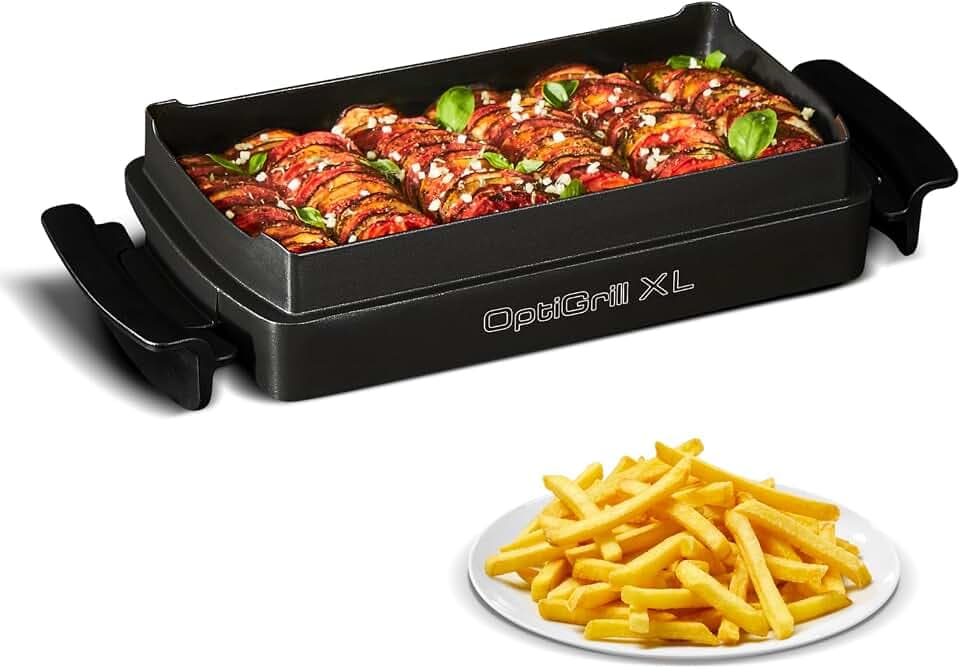 Tefal OptiGrill+ XL Backschale, geeignet für alle OptiGrill+ XL Modelle, 2 Liter Fassungsvermögen, antihaftbeschichtete Aludruckguss-Form, Portionen 4 bis 6, Schwarz, XA7278
