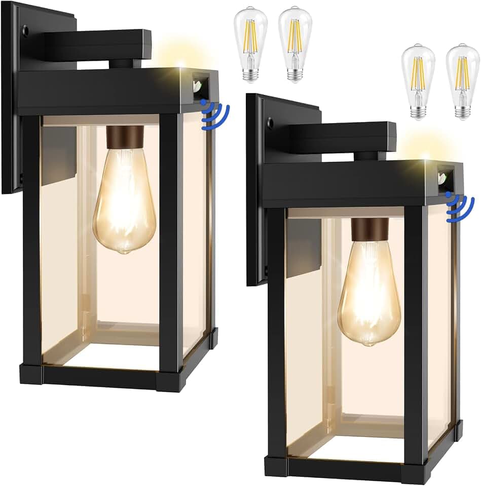 AEQ Solar Wall Lights Outdoor with Motion Sensor, 3 Modes, Dusk to Dawn