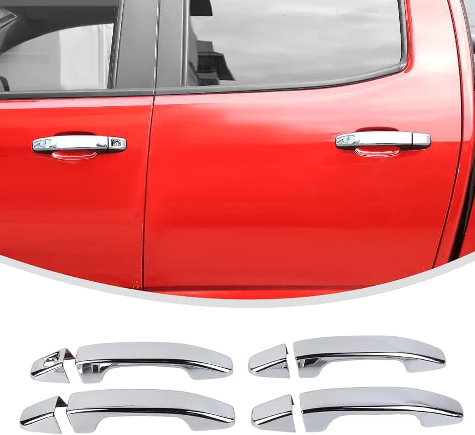 Linskip Door Handle Covers Compatible with 2014-2022 Chevrolet Colorado & GMC Canyon, Door Handle Protector for Chevy Colorado Exterior Accessories Chrome