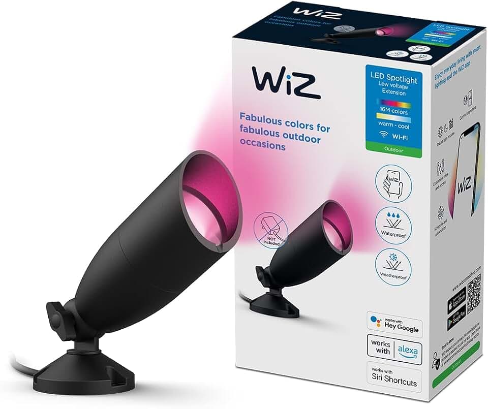 WiZ Tunable White and Color Outdoor Spot, dimmbar, warm- bis kaltweiß, 16 Mio. Farben, 12V, smarte Steuerung per App/Stimme über WLAN