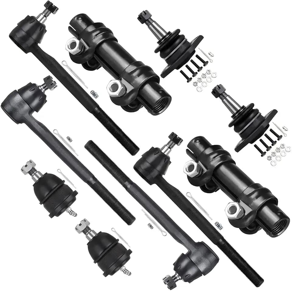 SCITOO 10pcs Front Suspension Kit Inner Outer Tie Rod End Adjusting Sleeve Lower Upper Ball Joint Fit 1964-1967 For Chevy For Malibu 1964-1970 For El Camino For Chevelle