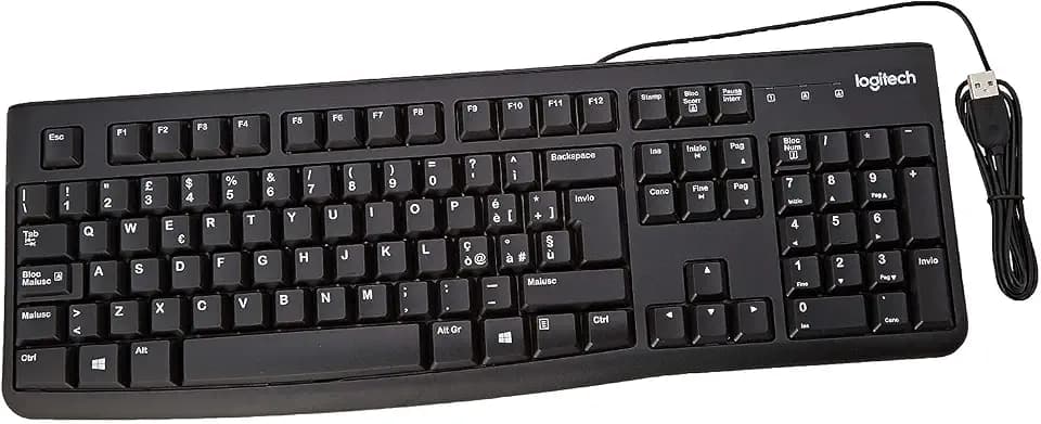 Logitech K120 Kabelgebundene Business Tastatur für Windows und Linux
