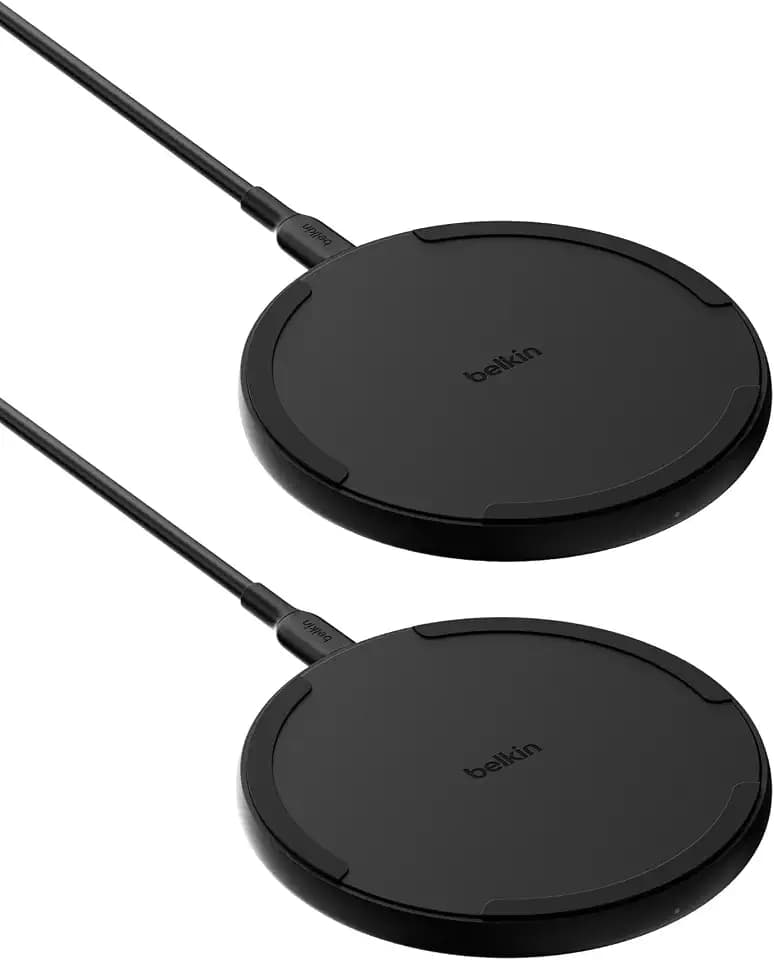 Belkin 15W Wireless Charging Pad, Qi Charger for iPhone 17 (2 Pack)