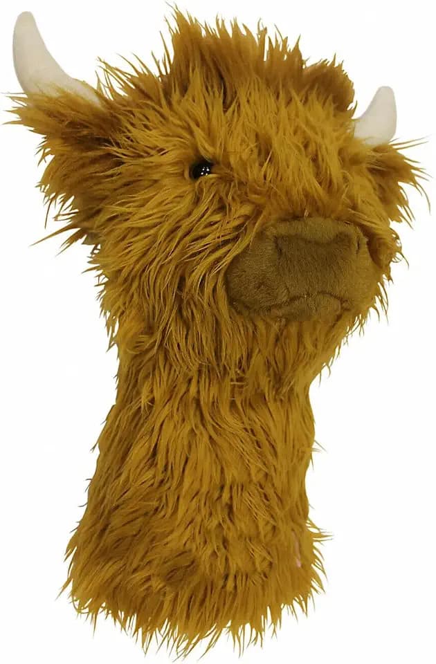 Daphne's Headcovers Highland Cow Golfschlägerhaube – hochwertiges UV-beständiges Kunstfell – passend für Fahrer bis zu 460 cc – Tour-geprüft