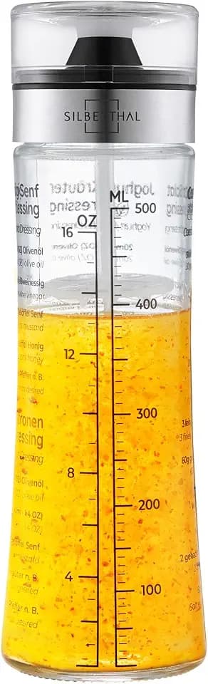 SILBERTHAL Dressingshaker aus Glas mit Rezepten - 500 ml