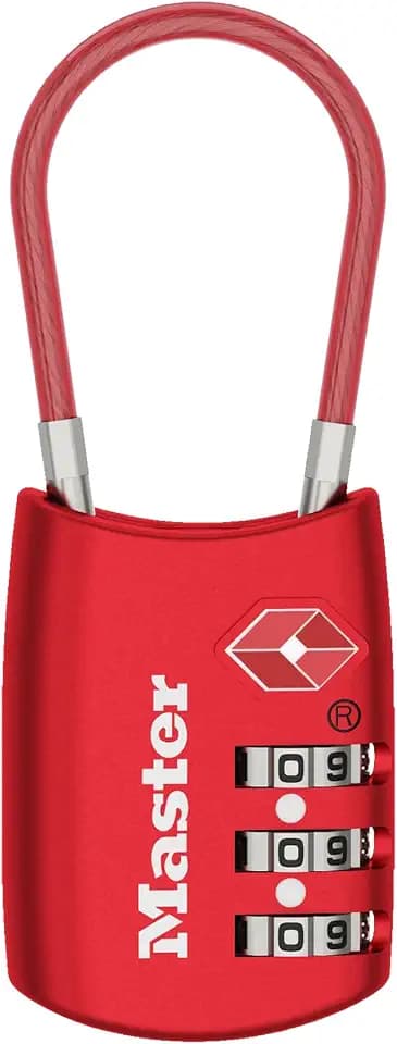 Master Lock 4688D Set Your Own Combination TSA Approved Luggage Lock, 1 Pack, Red