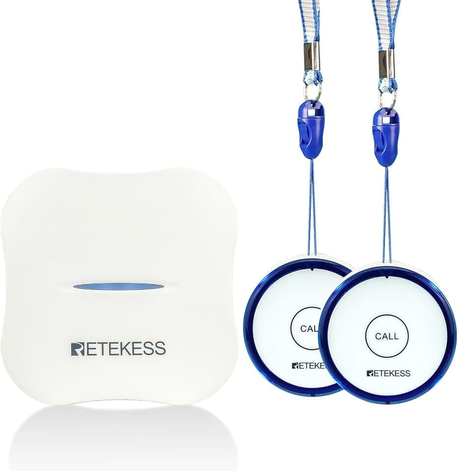 Retekess TH011-TH013 WiFi Notrufknopf für Senioren Auf Handy, Alarmknopf für Senioren, Wiederaufladbarer Akku,2 notrufknopf für ältere Patienten,Senioren mit Behinderungen