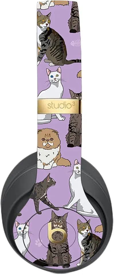 MightySkins Skin Compatible with Beats Studio 3 Wireless - Cat Chaos | Protective, Durable, and Unique Vinyl Decal wrap Cover | Easy to Apply, Remove, and Change Styles | Made in The USA