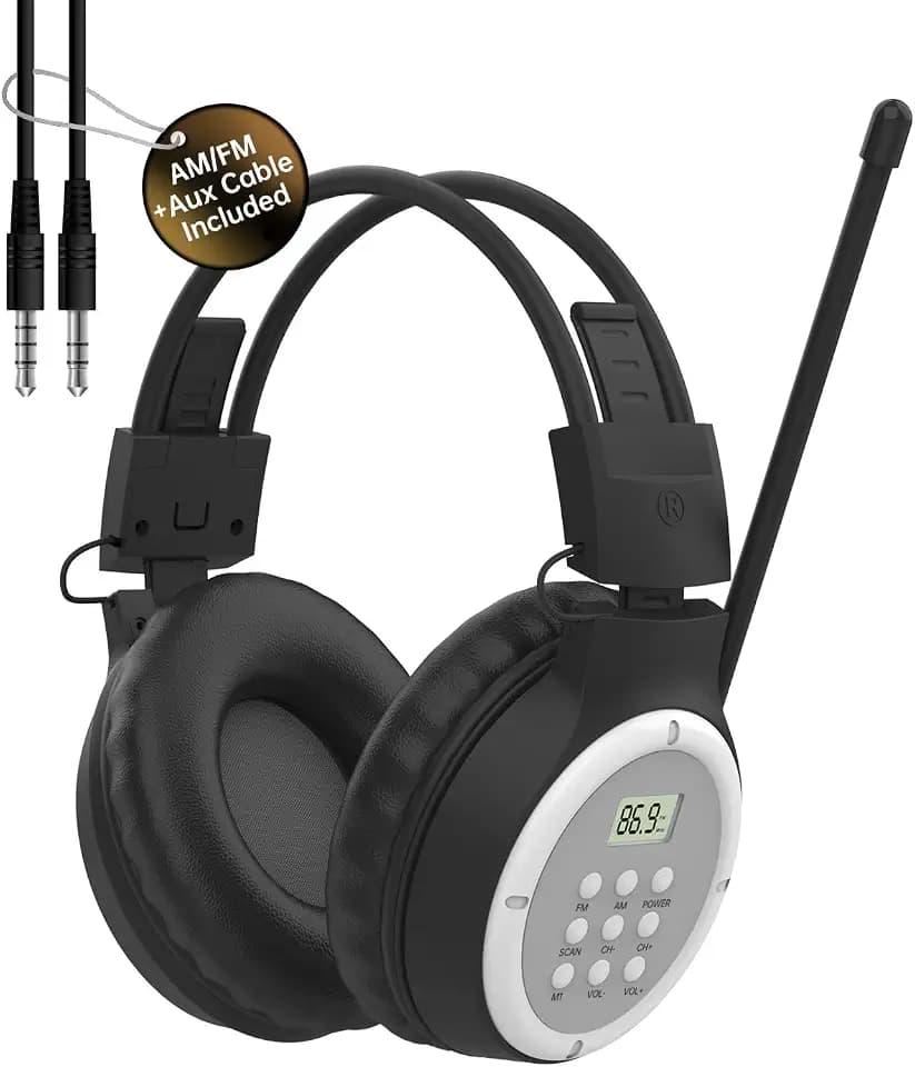 A1 AM FM Radio Headphones 2*AA Battery Operated ((Not Included)