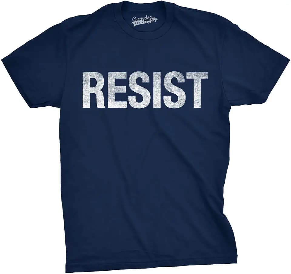 Resist Anti Authority Protest Rebel Rally March T Shirts for Men
