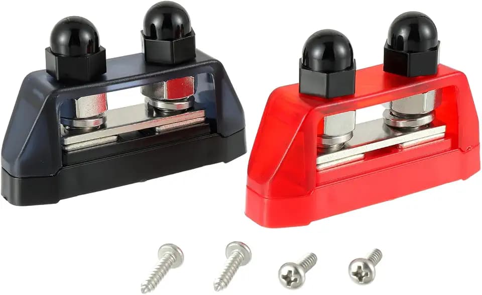 M10 Dual Stud Bus Bar 12-48VDC 3/8" Power Distribution Block Holder