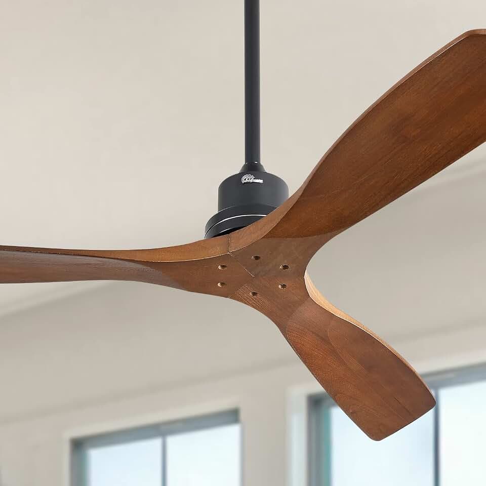 Sofucor 52 Inch Modern Wood Ceiling Fan No Light and Remote Control