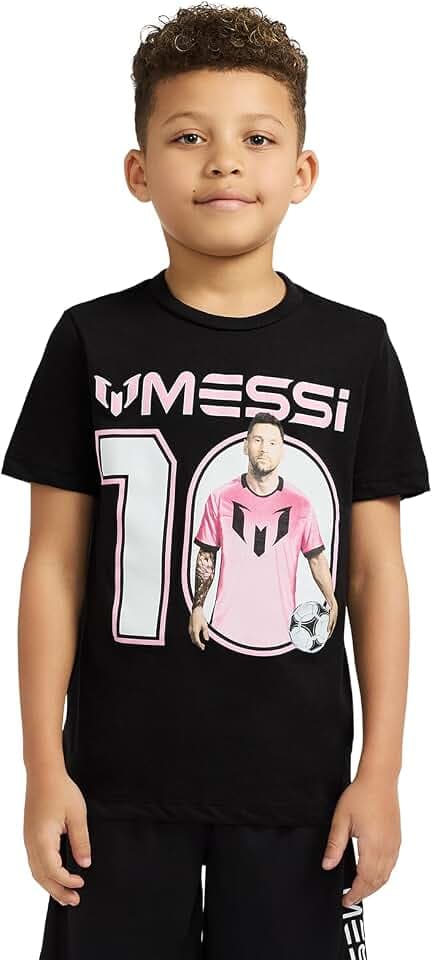 Messi Boys' Lifestyle Short Sleeve T-Shirt, Slim-fit Graphic Tee