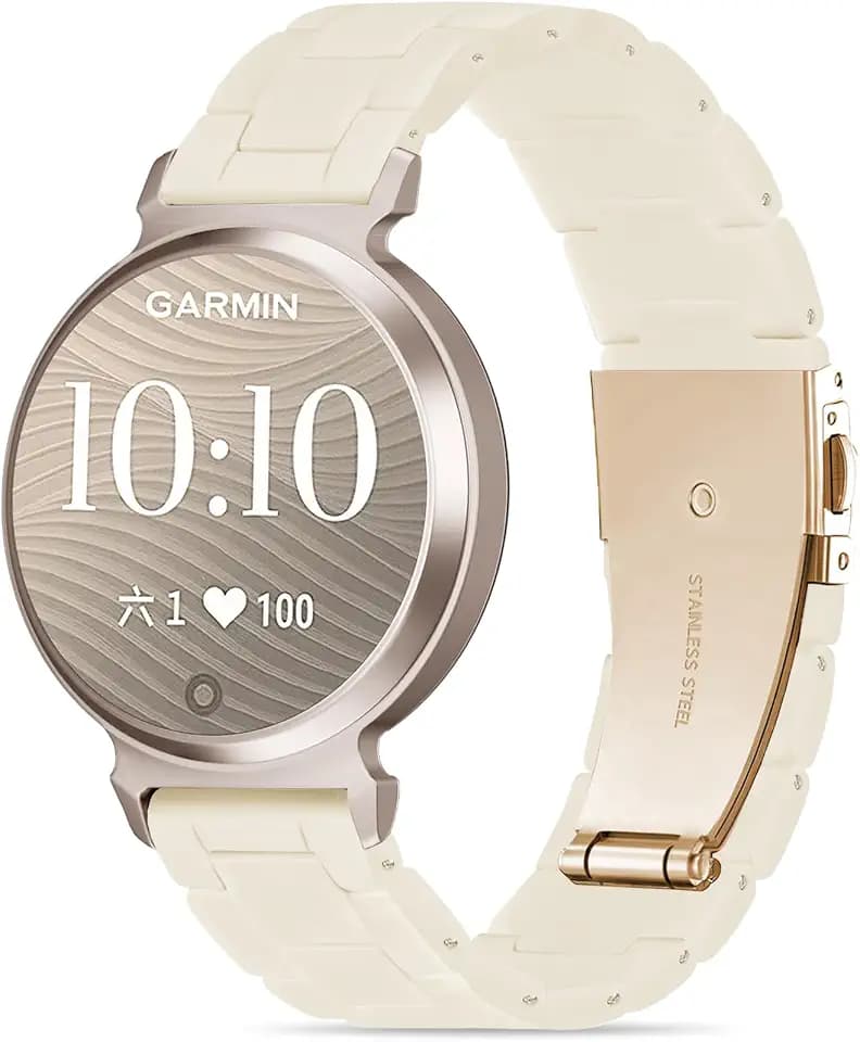 Compatible with Garmin Lily 2 Active Watch Band Resin, 14mm Wristband Bracelet Replacement Strap for Lily 2/2 Classic/2 Active Smart Watch Accessory for Women with Stainless Steel Buckle