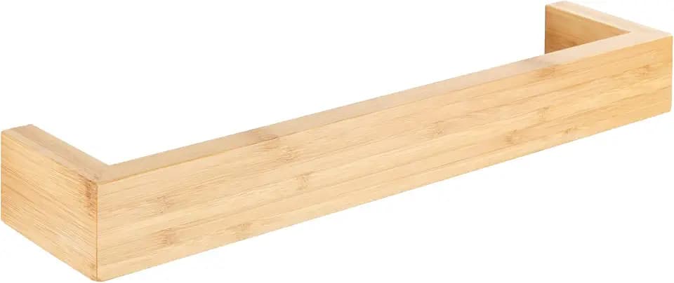 WENKO Handtuchstange Mod. Bambusa, Handtuchhalter aus Bambus, Moderne Wanddekoration, Aufhängung für Decken und Handtücher inklusive Wandbefestigung, nachhaltiges Bad-Accessoire, 40 x 9 x 5 cm, Natur