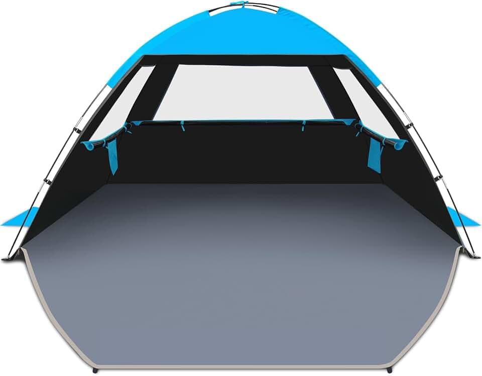 Venustas Beach Tent Sun Shelter for 3/4/6/8 Person, UPF 50+ UV Protection Beach Canopy, Lightweight and Easy Setup Cabana, Portable Shade Tent