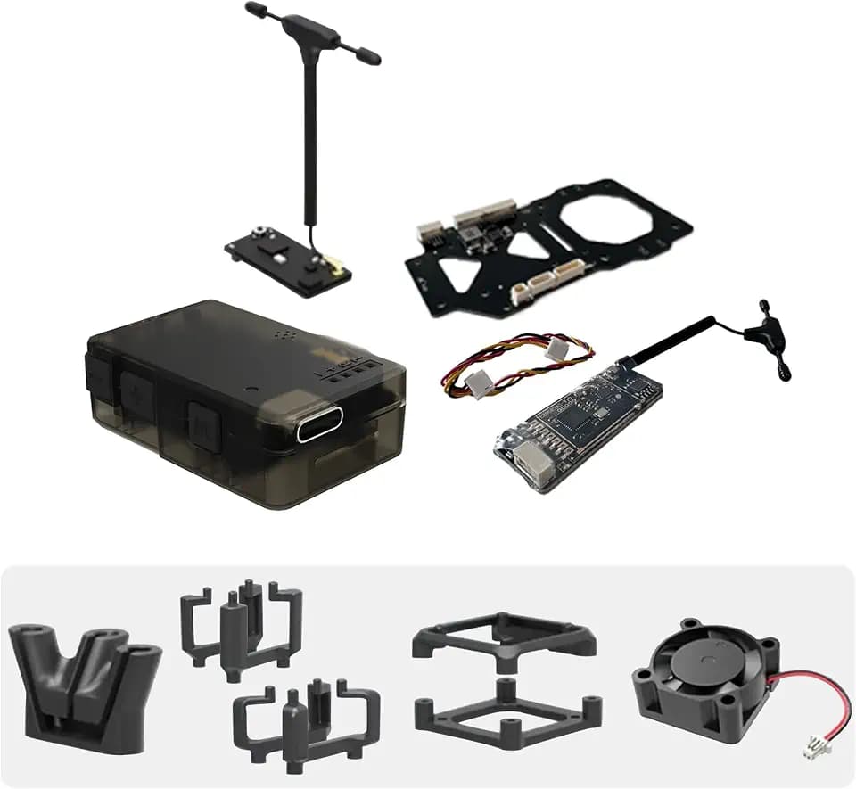 RunCam XF C-20T/C-20D FPV Gimbal Mount Kit with FPV Head Tracking Transmitter & RX,Cooling Fan, Antenna Mount-Compatible with DJI O3,O4,O4 PRO,Walksnail Avatar,Moonlight for RC Cars,Airplanes,Drones