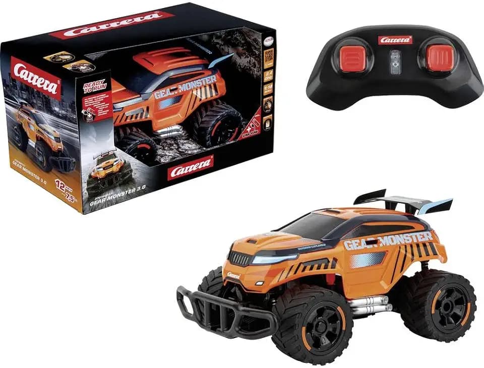 Carrera RC Gear Monster 3.0 – Offroader, Top-Speed bis 12 km/h, USB-C Akku und Full Function Steuerung – Perfekt für spannende Outdoor-Abenteuer auf unwegsamem Gelände und spektakuläre Manöver