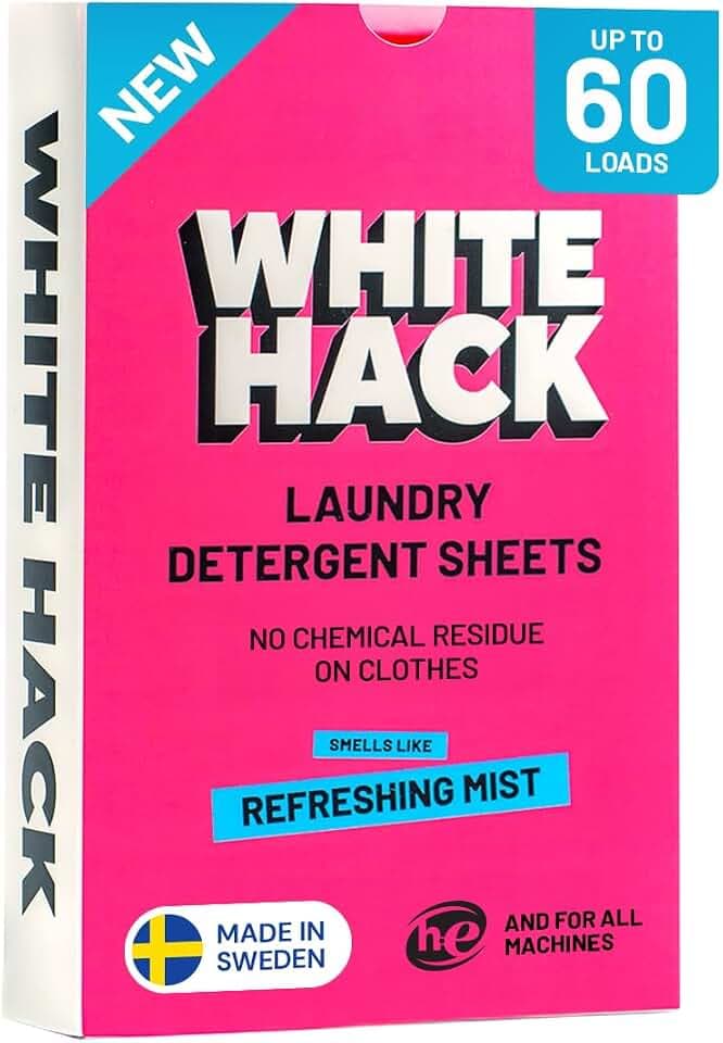 Concentrated Enzyme Laundry Detergent Strips up to 60 load, Refreshing Mist