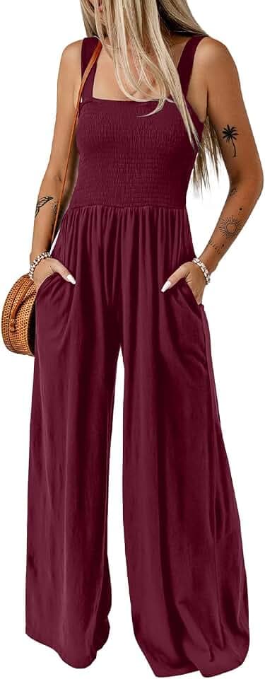 Dokotoo Women's Casual Jumpsuits One Piece Sleeveless Wide Leg Rompers