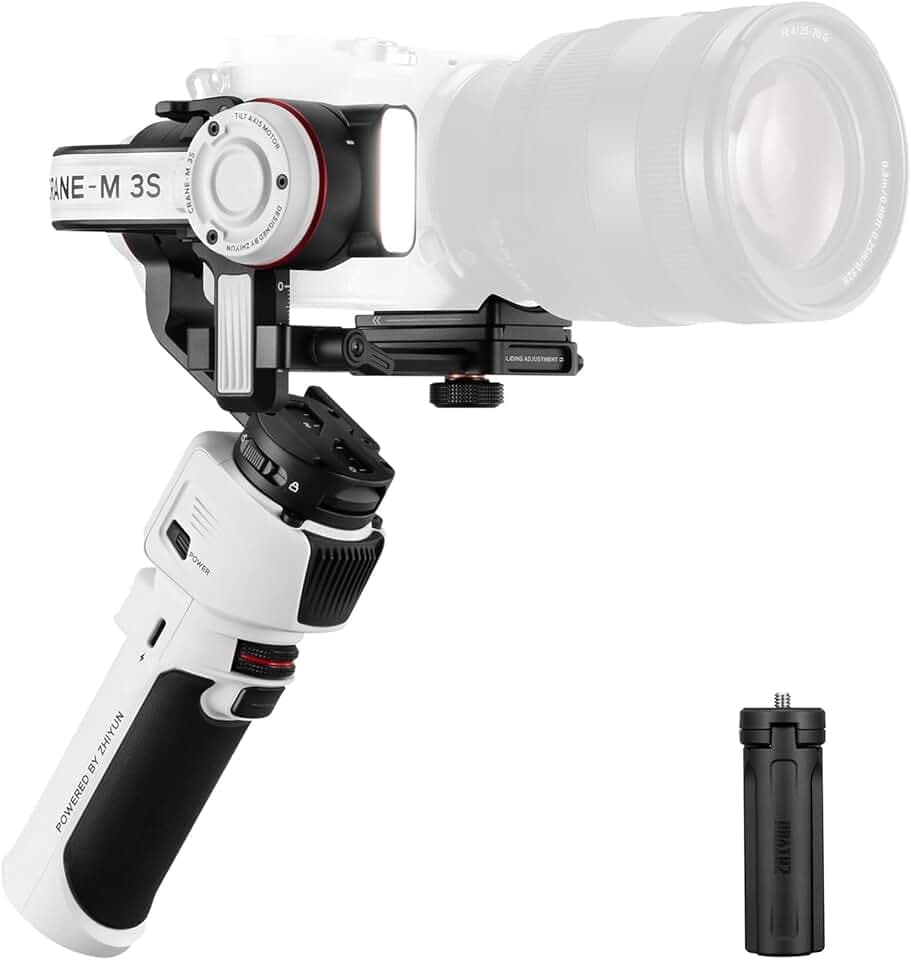 ZHIYUN Crane M3S [Official] Gimbal Stabilisator für Kamera, 1000Lux Videoleuchte/Bluetooth/1.22" Bildschirm, Leichtgewicht 3-Achsen Stabilizer für DSLR- und Spiegellose Smartphone/Action Cam, 705g