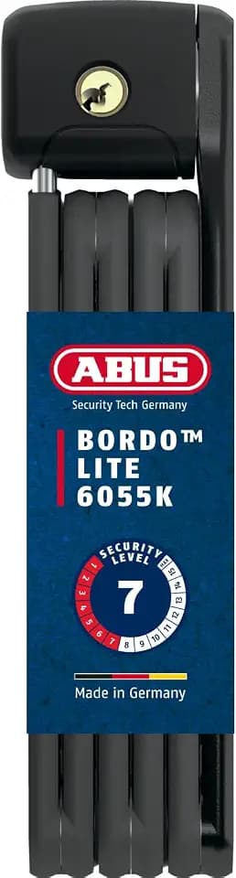 ABUS Faltschloss Bordo Lite 6055K SH mit Halterung - Extra-leichtes Fahrradschloss aus Spezialstahl - ABUS-Sicherheitslevel 7