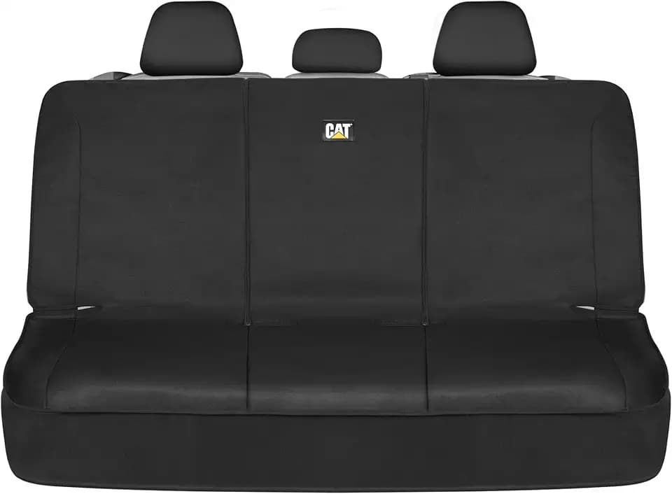 CAT Flexfit Black Rear Seat Cover for Cars, SUVs & Mid-Size Pickup Trucks - Durable 60/40 Split Rear Bench Seat Protector, Back Seat Cover, Interior Auto Accessory, Not for Full-Size Pickup Trucks