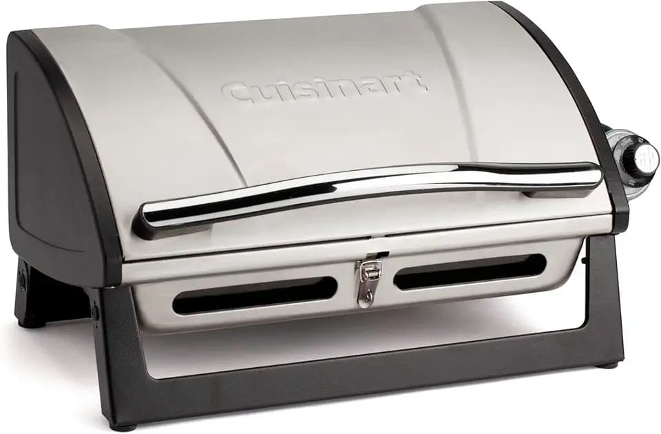 Cuisinart Gas Grill with Locking Lid, Portable, 8,000 BTU, 10 lbs.