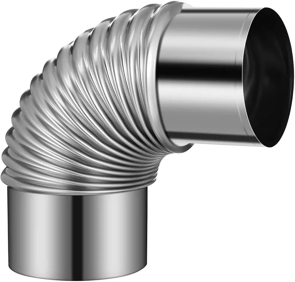 Elbow Stove Pipe 3 Inch Stainless Steel Chimney Flue Pipe for Outdoor Camping Wood Burning Stove and Hot Tent 90 Degree