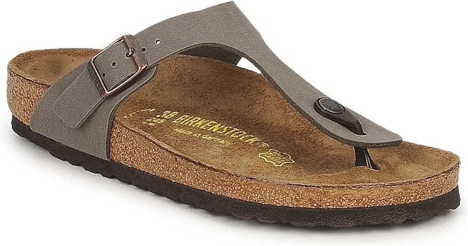 Birkenstock Tongs Gizeh Microfibre Gator Gleam Silver Damen Sandale