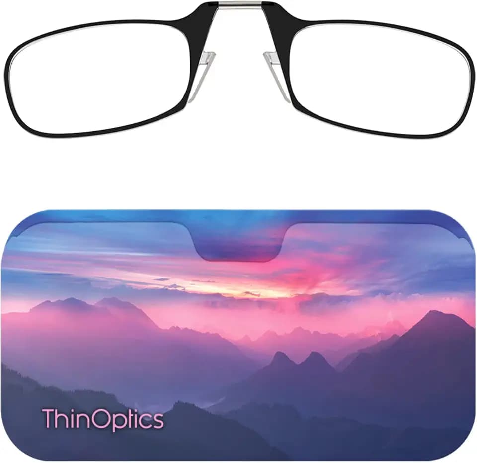 ThinOptics Pod Reading Glasses - Slim Armless Pocket Readers - Alpine Horizon, 2.0x