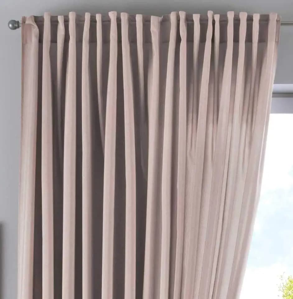 Vorhang Verdeckte Schlaufen Cationic »JENA« HxB 250x300 cm Taupe Blickdicht Leinen Optik Gardine Meliert Gardinenband mit Raffhalter, 2019037