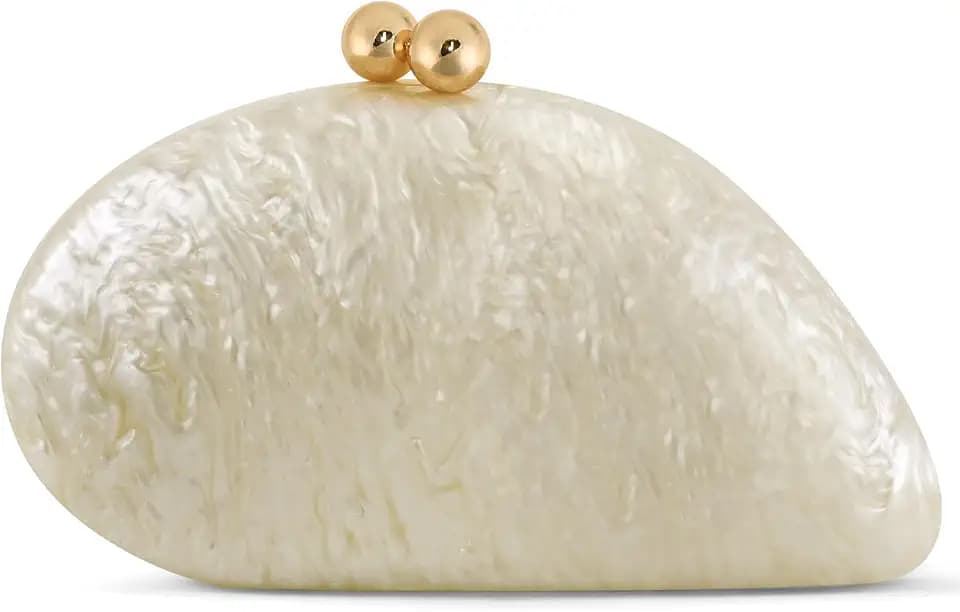Shell Clutch Purse for Women Formal, Evening Bag, Pearl Clutch