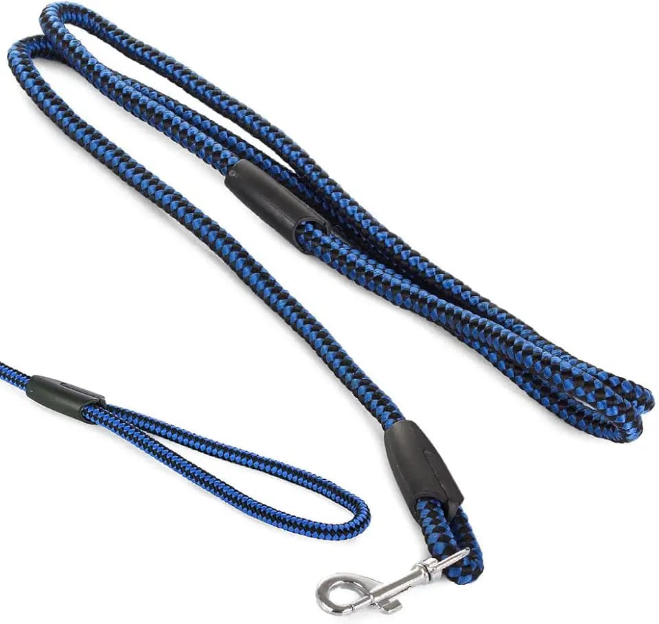 PARENCE.- Widerstandsfähige Nylon-Hundeleine mit Griff/Haustierleine - 1m20, Blau und Schwarz
