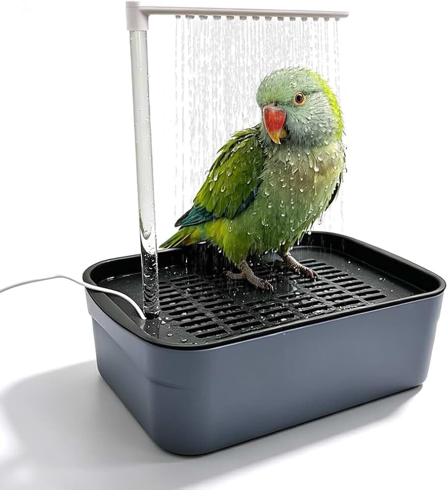 Vogeldusche Wellensittich, Vogel Dusche für Papageien, Vogel Badewanne, Automatische Vogelbadewanne Für Wellensittiche, Haustierbad Mit Zirkulierender Wasserdusche, für Sittiche Vögel Papagei