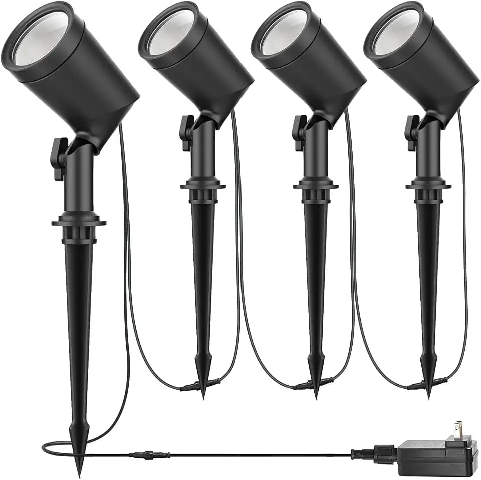 SUNTHIN 4 Pack Outdoor Landscape Lights, 600LM LED Spot Lights