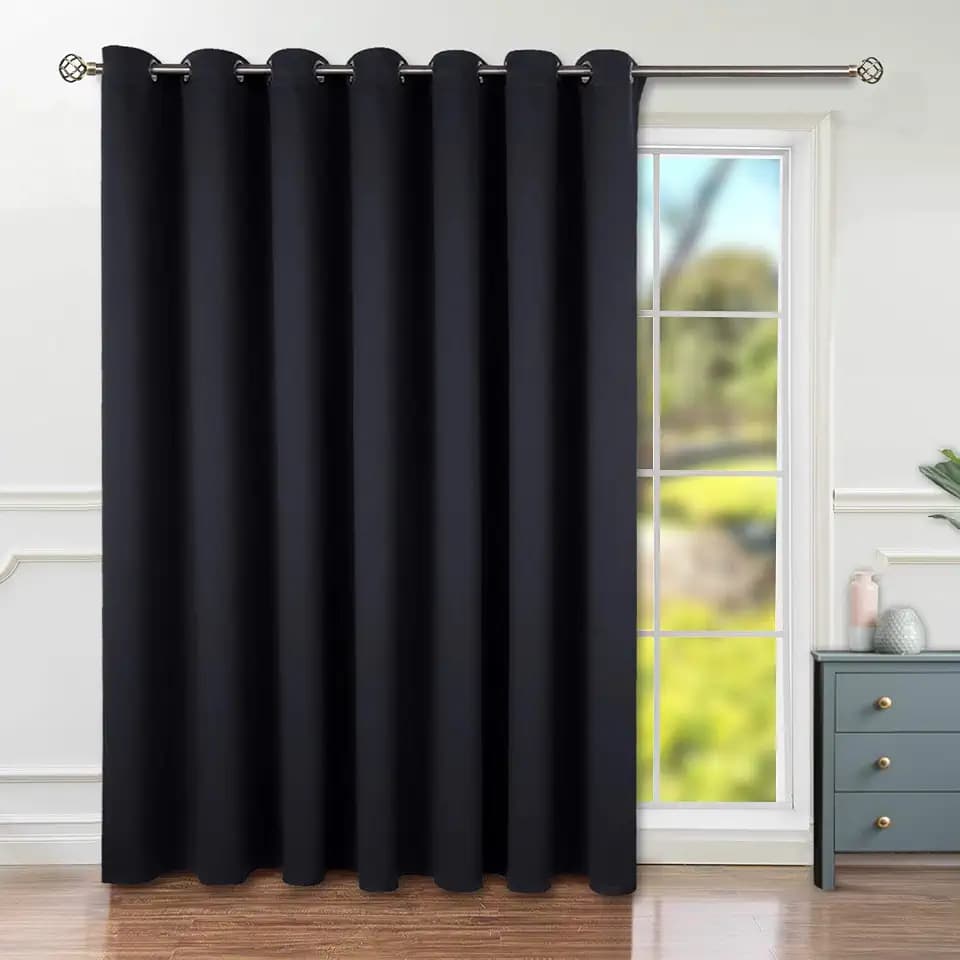 BGment Black Room Divider Curtains 108 Inches Long Blackout Curtain 1 Panel